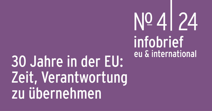 AK Infobrief 4|2024: Wedl: 30 Jahre Mitgliedschaft Österreichs in der EU © AK WIEN 30 Jahre Mitgliedschaft Österreichs in der EU